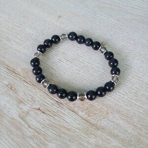 Kinsley Armelle Awareness Collection - Silver Black Bracelet